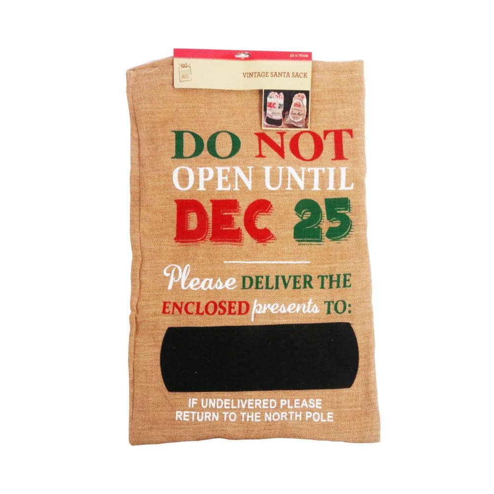 29 in. Burlap Do Not Open till Dec. 25th Sack price history on PriceWatchPro
