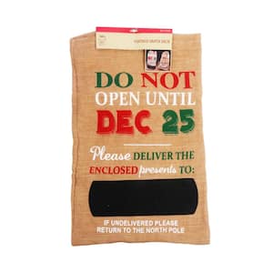 29 in. Burlap Do Not Open till Dec. 25th Sack