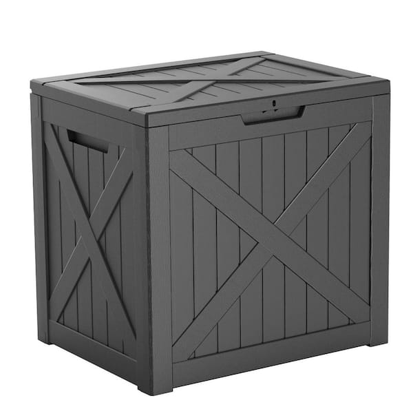 22 in. W x 17 in. D x 21 in. H Resin Outdoor Storage Cabinet 32 Gal. Lockable Deck Box Storage Bin
