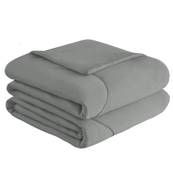 Charcoal Cooling Queen Blanket for Hot Sleepers, Lightweight Summer Comforter, 90x90 Inches Gray Nylon