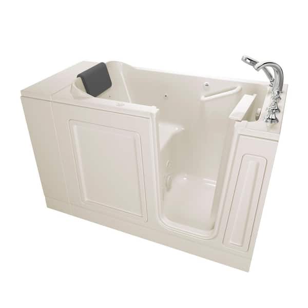 American Standard Acrylic Luxury 48 in. Right Hand Walk-In Whirlpool Bathtub in Linen