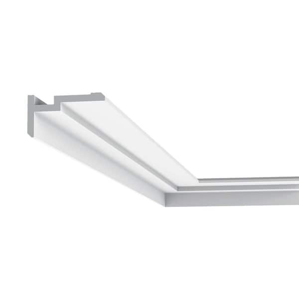 2 in. x 3-5/8 in. x 78-3/4 in. Primed White Plain Polystyrene Crown Moulding