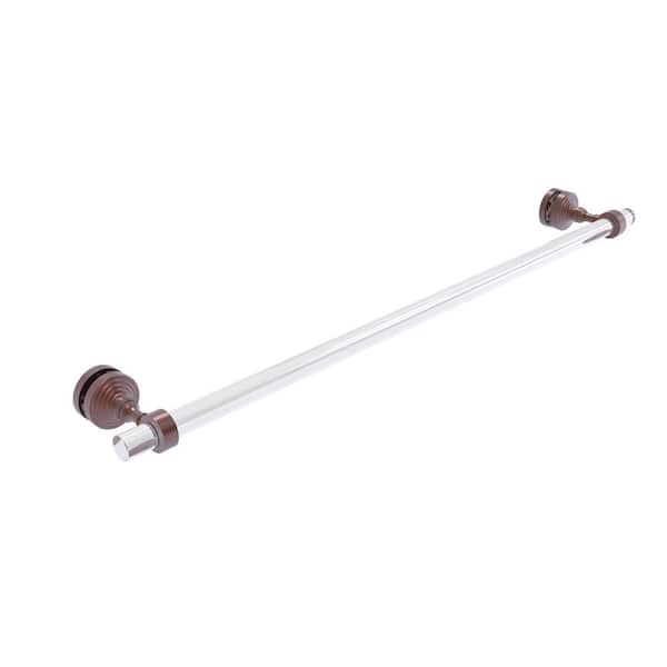 Allied Brass Pacific Grove Collection 30 in. Over-the-door Single Towel Bar in Antique Copper