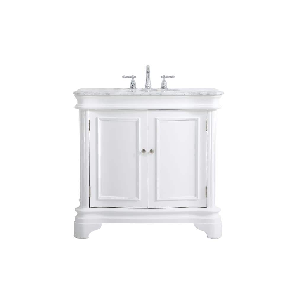 Timeless Home 36 in.W x 21.5 in.D x 35 in.H Single Bath Vanity in White wit