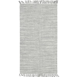 Yoshi Fringe Light Grey 4 ft. x 6 ft. Casual Area Rug