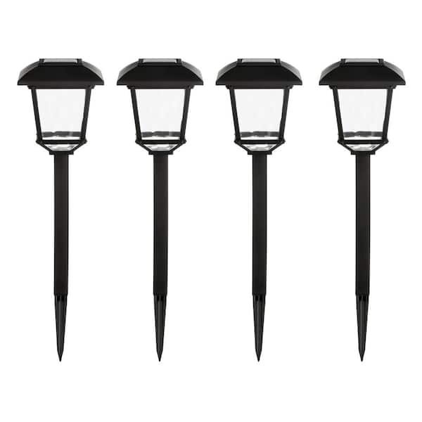 Hampton Bay Terrace Park 10 Lumens Black Integrated LED Weather Resistant  Outdoor Solar Path Light (4-Pack) 32300-008-4pk - The Home Depot