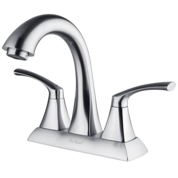 Pia Ricco 4 in. Centerset 2-Handle Bathroom Faucet in SpotShield Brushed Nickel