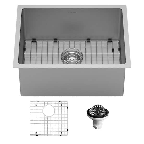 SU73 16-Gauge Stainless Steel 21 in. Single Bowl Undermount Kitchen Sink Kit