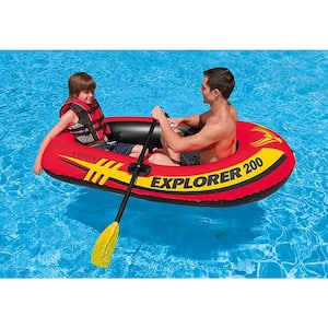 2-Person Red Inflatable Explorer Boat Float (1-Pack)