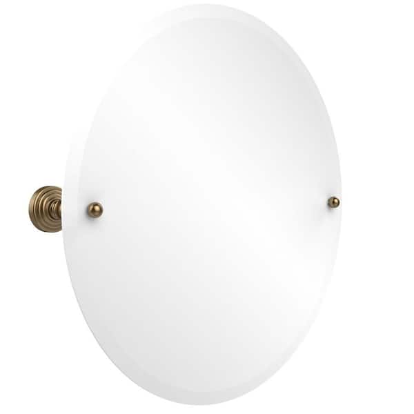 Allied Brass Waverly Place Collection 22 in. x 22 in. Frameless Round Single Tilt Mirror with Beveled Edge in Brushed Bronze