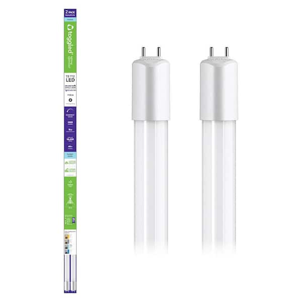 48 in. 16-Watt Daylight T8 Dimmable Linear LED Tube Light Bulb (2-Pack)
