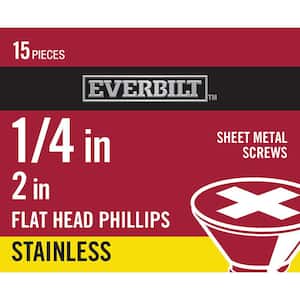 #14 2 in. Phillips Flat-Head Sheet Metal Screws (15-Pack)