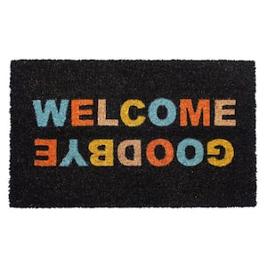 Multi Welcome, Good bye Stacked 18 in. x 30 in. Doormat