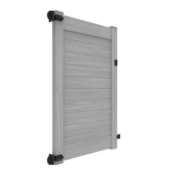 Horizontal Fence 6 ft. x 46 in. in Vinyl Privacy Gate Driftwood