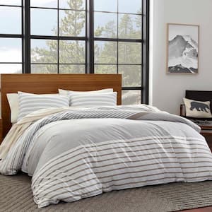 LEVTEX HOME Monroe Stripe 3-Piece Grey, White, Charcoal Cotton