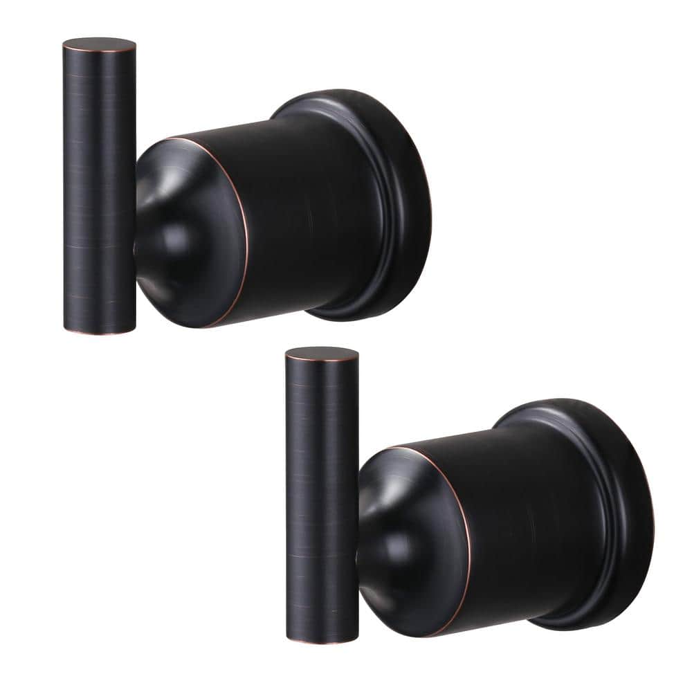 IVIGA 2 Pieces Round Wall Mounted Bathroom Robe Hook in Oil Rubbed ...