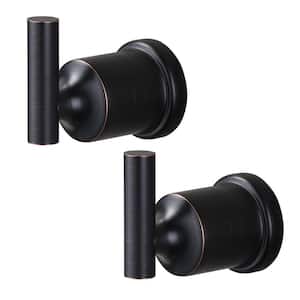 2 Pieces Round Wall Mounted Bathroom Robe Hook in Oil Rubbed Bronze