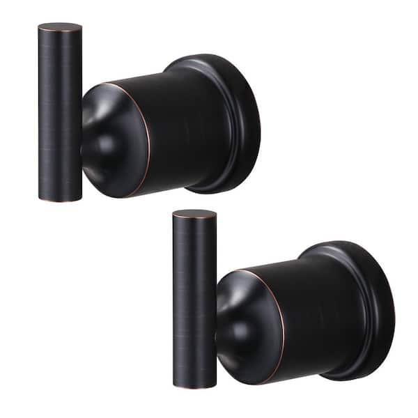 IVIGA Stainless Steel Bathroom Hook Wall Mount J-Hook Robe/Towel Hook with Rust Resistant in Oil Rubbed Bronze (2-Pack)