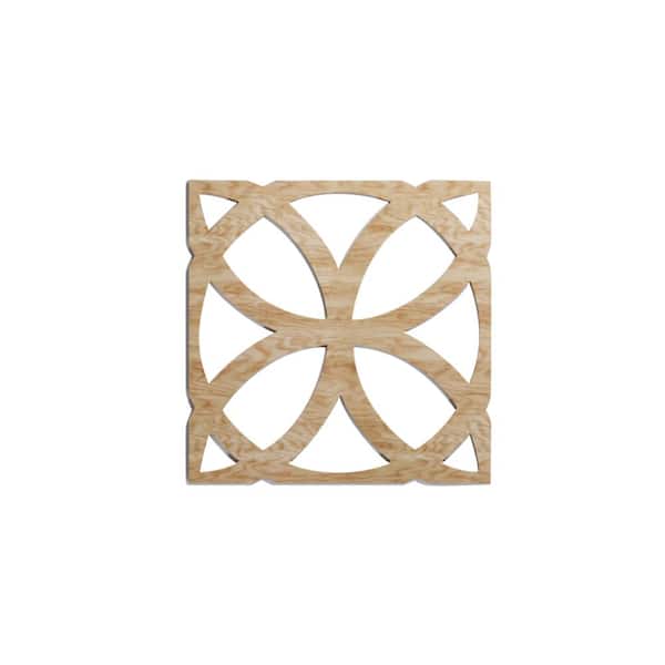Ekena Millwork 11-3/8 in. x 11-3/8 in. x 1/4 in. Red Oak Small Daventry Decorative Fretwork Wood Wall Panels (50-Pack)