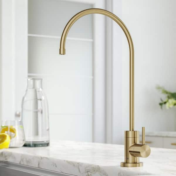 Purita Single Handle Beverage Faucet in Spot Free Antique Champagne Bronze