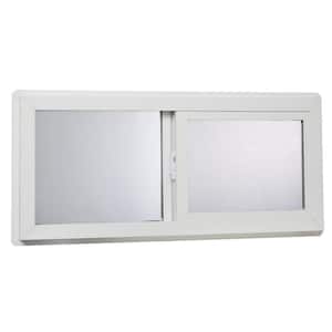 32 in. x 14 in. Universal/Reversible Insulated Glass Window Sliding White Vinyl Basement Replacement Window