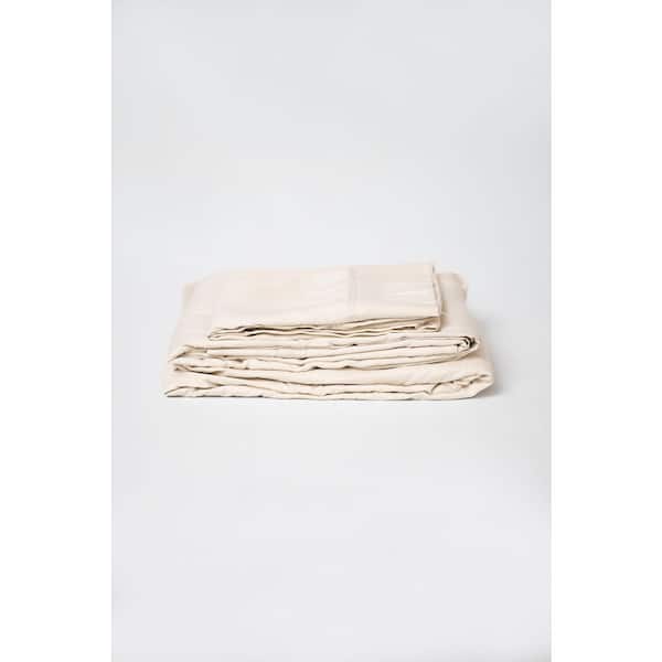 OMNE SLEEP Omne 5-Piece Cream Microplush and Bamboo Split King Hypoallergenic Sheet Set