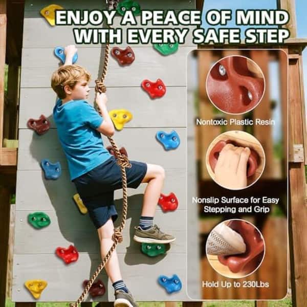 KIWDZFU Rock Climbing Holds Kit with 20 PCS Colorful Holds, 6.56