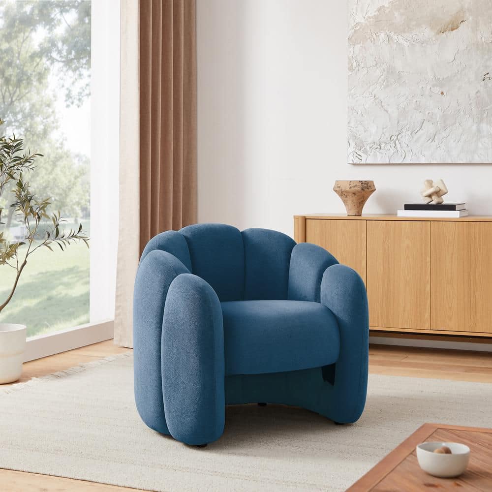 diesel livingサイドチェア　インディゴブルー Lucky-Angel Ivina Stone Blue Corduroy Swivel Barrel Chair SF008