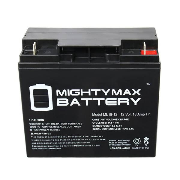 MIGHTY MAX BATTERY ML18 12 12V 18AH UPS Battery Replaces WP18 12