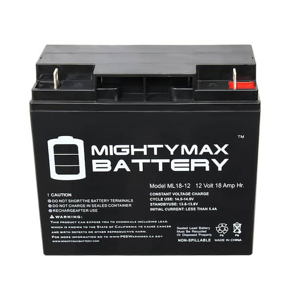 MIGHTY MAX BATTERY 12-Volt 18 Ah Sealed Lead Acid (SLA) Rechargeable Battery  ML18-12 - The Home Depot