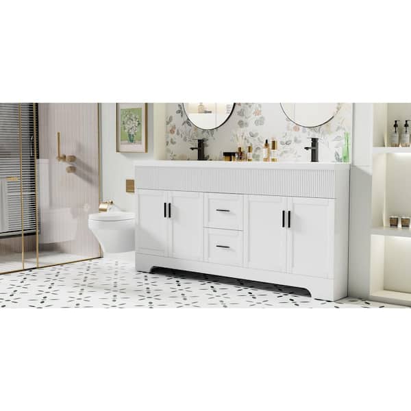 eclife 72 in. W. x 18.3 in. D x 34 in. H Double Sink Freestanding