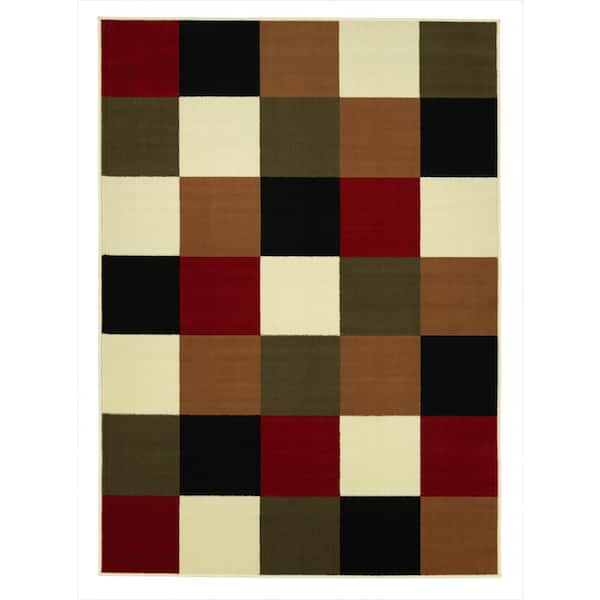 Sweet Home Stores Clifton Collection Modern Boxes Design Multi 8 ft. x 10 ft. Area Rug