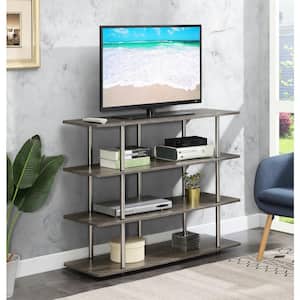 Designs2Go 47.25 in. Weathered Gray XL Highboy TV Stand fits TVs up to 55 in. with 4-Shelves