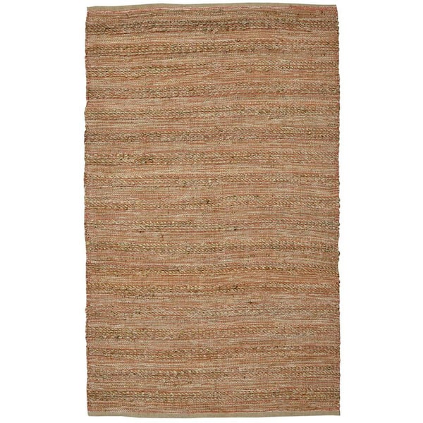 8 ft. x 10 ft. Blue Red Jute Striped Flatweave Handmade Area Rug
