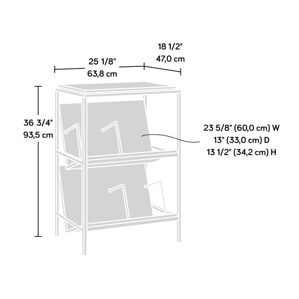 Grand Walnut and Black Metal Accent Storage Cabinet