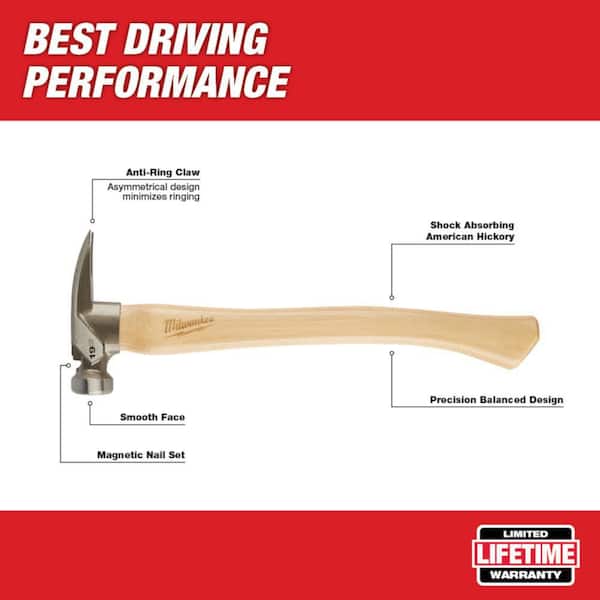 19 oz. Smooth Face Hickory Hammer with 12 in. Pry Bar