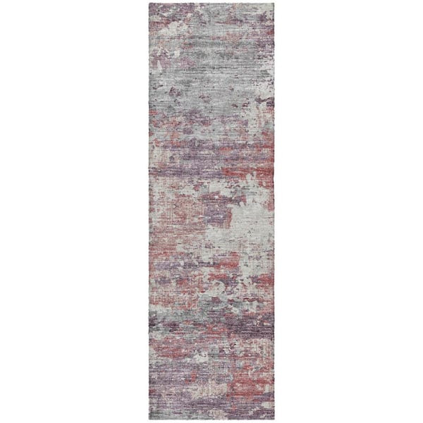 Dream Shag Premium Machine Washable Abstract ADS69 Pink 2 ft. x 7 ft. Runner Rug