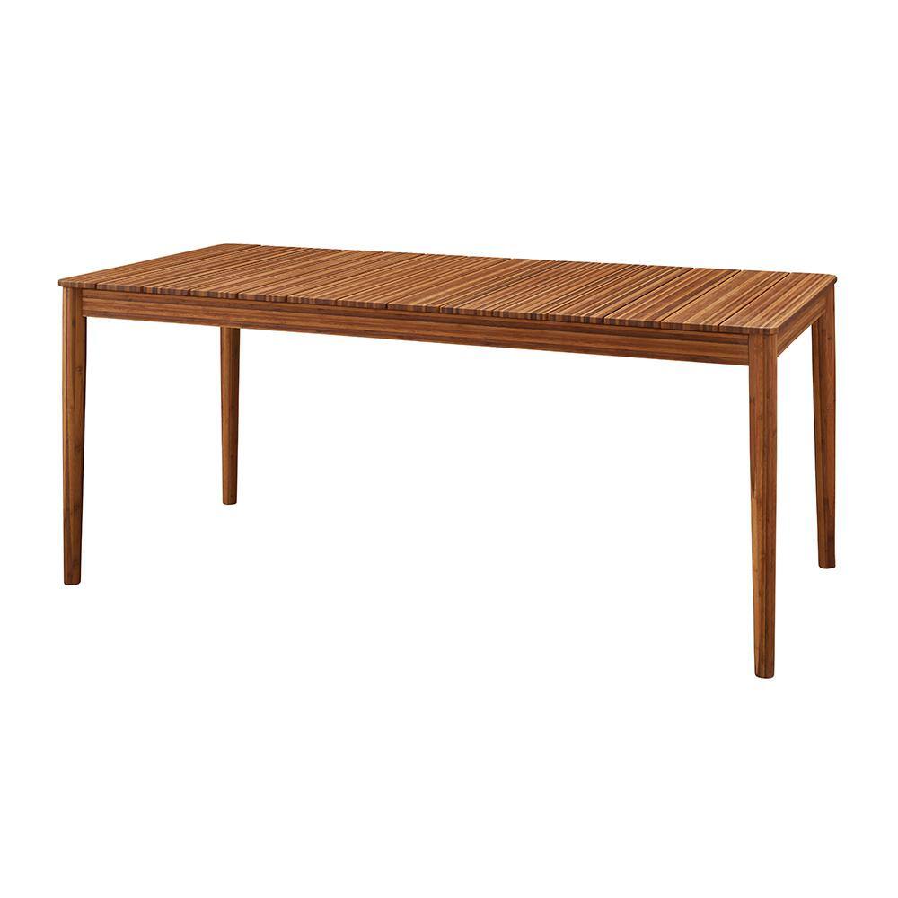 Erikka Solid Bamboo Extendable Dining Table in Amber