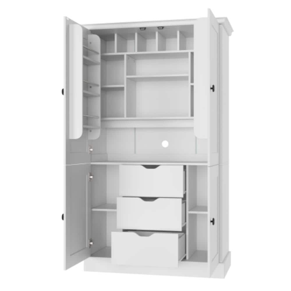 42.3 in. W x 20 in. D x 70.9 in. H Bathroom White Linen Cabinet price history on PriceWatchPro