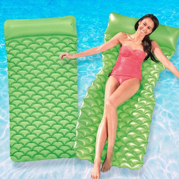 Bestway Float N Roll Green Air Mattress Pool Float (2-Pack)