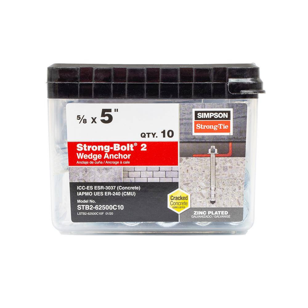 simpson strong tie stb2 strong bolt wedge anchor
