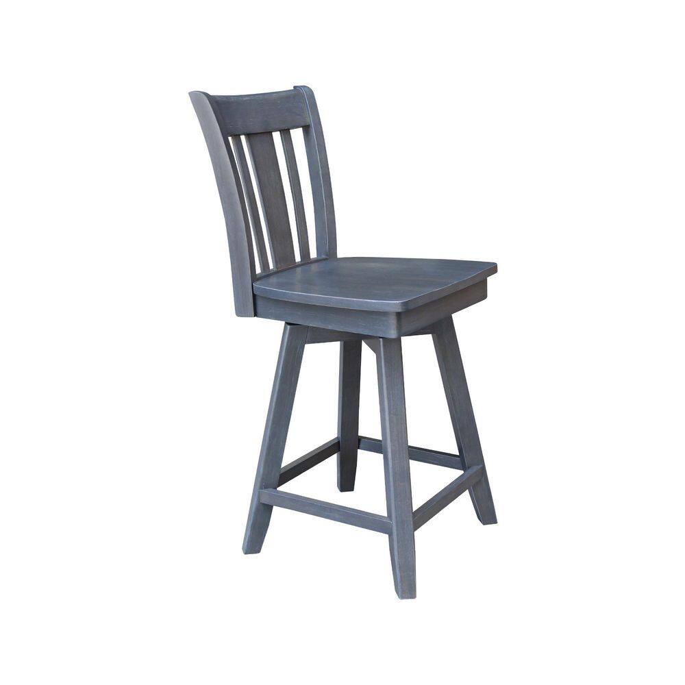 Heather Gray Solid Wood Swivel Counter Height Stool