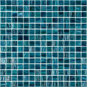 Celestial Glossy Skobeloff Green 12 in. x 12 in. Glass Mosaic Wall and Floor Tile (20 sq. ft./case) (20-pack)