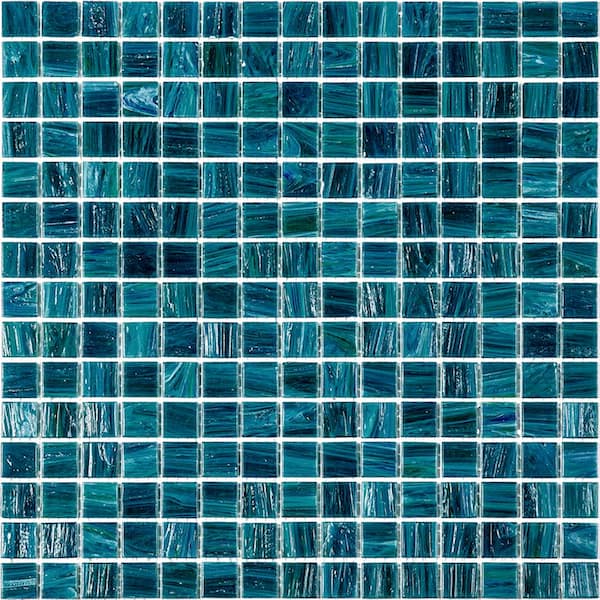 Apollo Tile Celestial Glossy Skobeloff Green 12 in. x 12 in. Glass Mosaic Wall and Floor Tile (20 sq. ft./case) (20-pack)