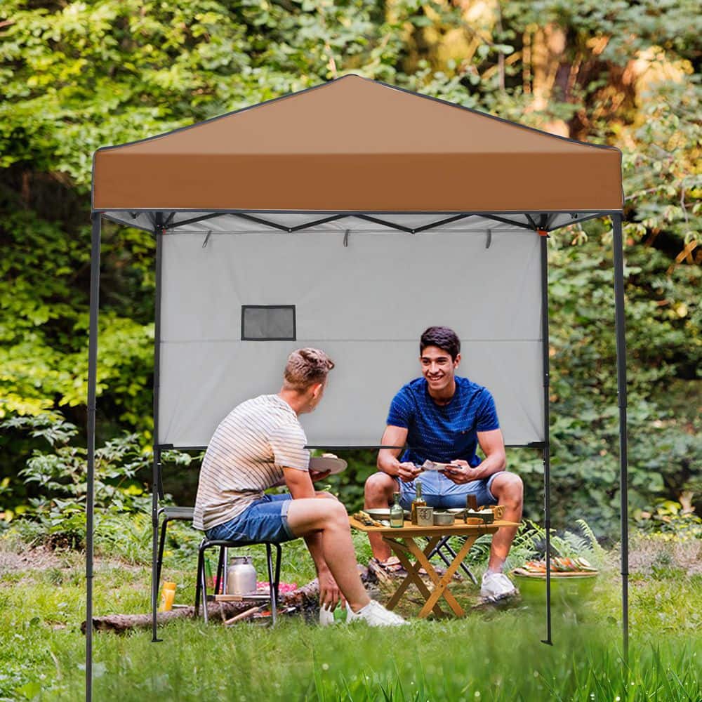 6 ft. x 4 ft. Khaki Instant Canopy Pop Up Tent with Adjustable Sun Wall, Mesh Pocket, Carry Bag price history on PriceWatchPro