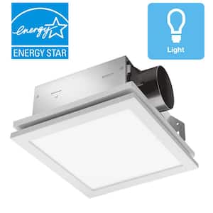 Slim 70 CFM Ceiling or Wall Bathroom Exhaust Fan with Edge-Lit Dimmable LED Light, ENERGY STAR