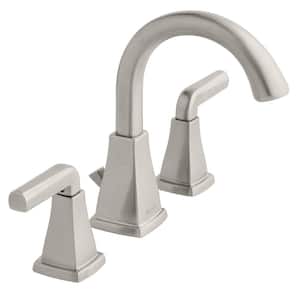 Brookglen 8 in. Widespread Double-Handle High-Arc Bathroom Faucet in Brushed Nickel