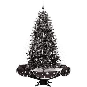 Let It Snow Series 75-in. Musical Artificial Christmas Tree with Black Umbrella Base and Snow Function