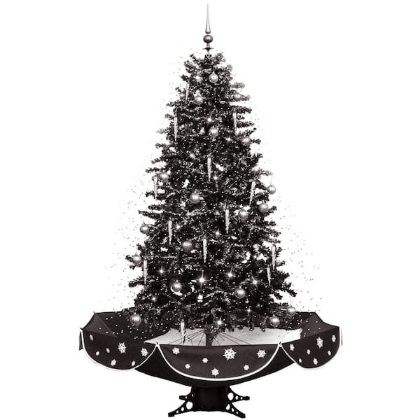 Fraser Hill Farm Let It Snow Series 75-in. Musical Artificial Christmas Tree with Black Umbrella Base and Snow Function
