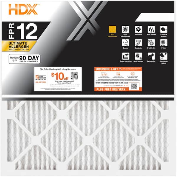 HDX 18 in. x 18 in. x 1 in. Elite Allergen Pleated Air Filter FPR 12